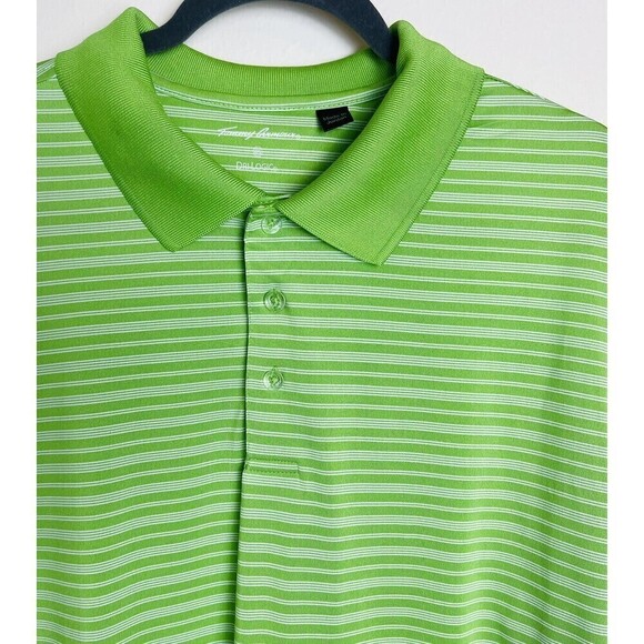 Tommy Armour Men’s XXL Dri-Logic Golf Polo Shirt Green White Stripes Performance - Picture 2 of 8